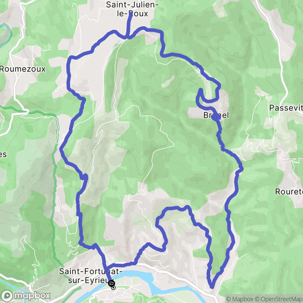 Saint-Fortunat-sur-Eyrieux : carte du parcours de randonnée - France