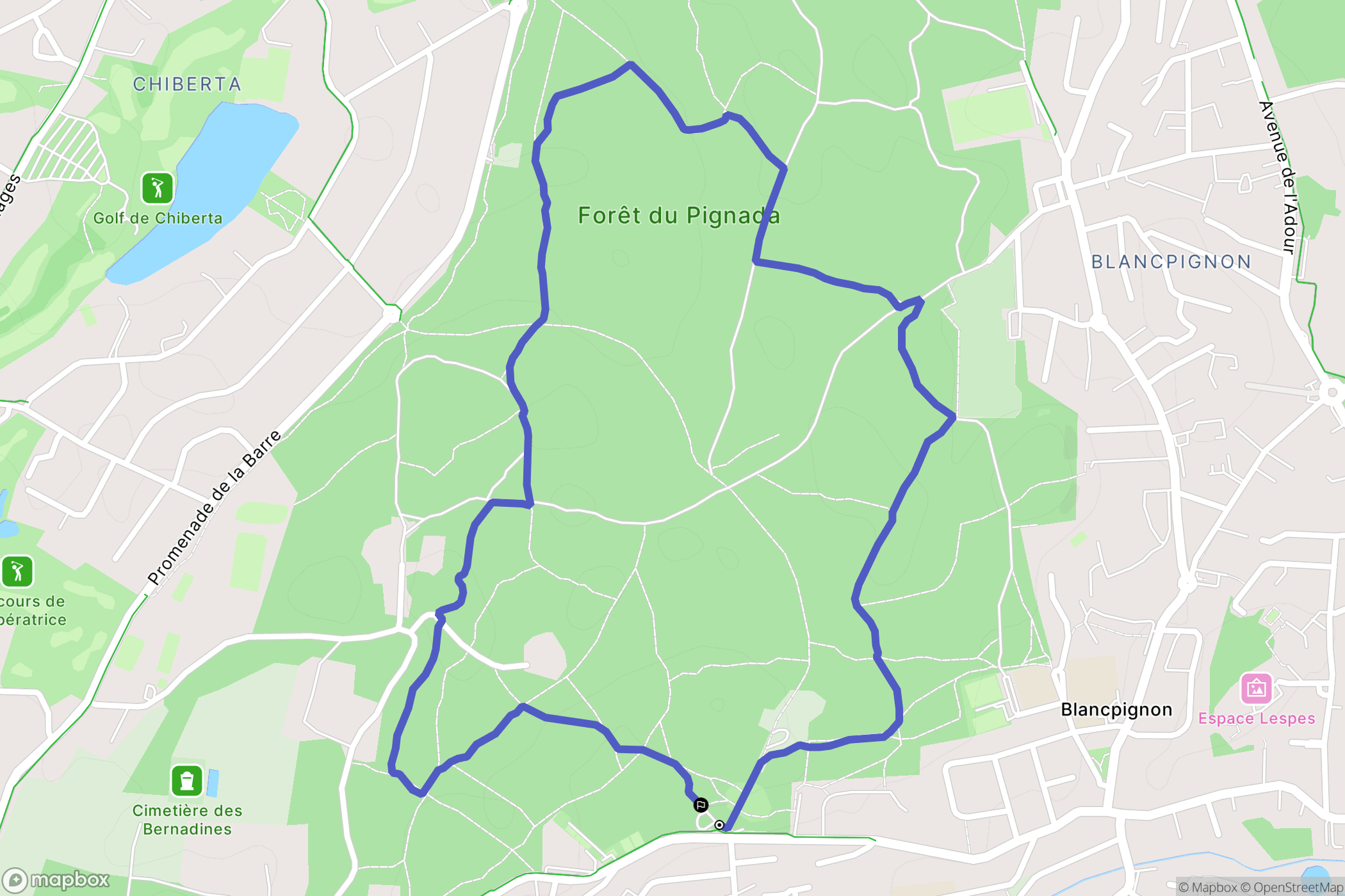 Anglet : carte du parcours de randonnée - France