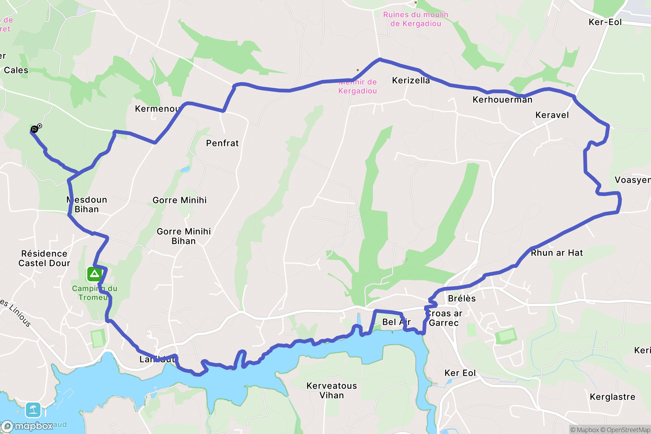 Porspoder : carte du parcours de randonnée - France