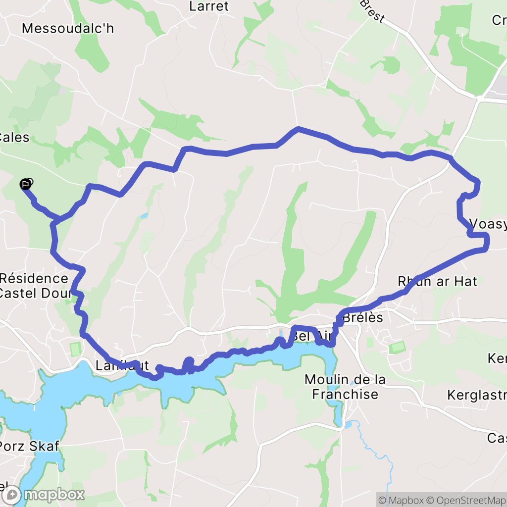 Porspoder : carte du parcours de randonnée - France