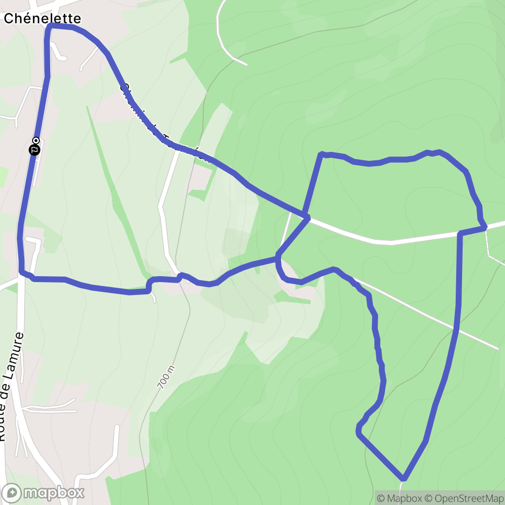 Chénelette : carte du parcours de randonnée - France