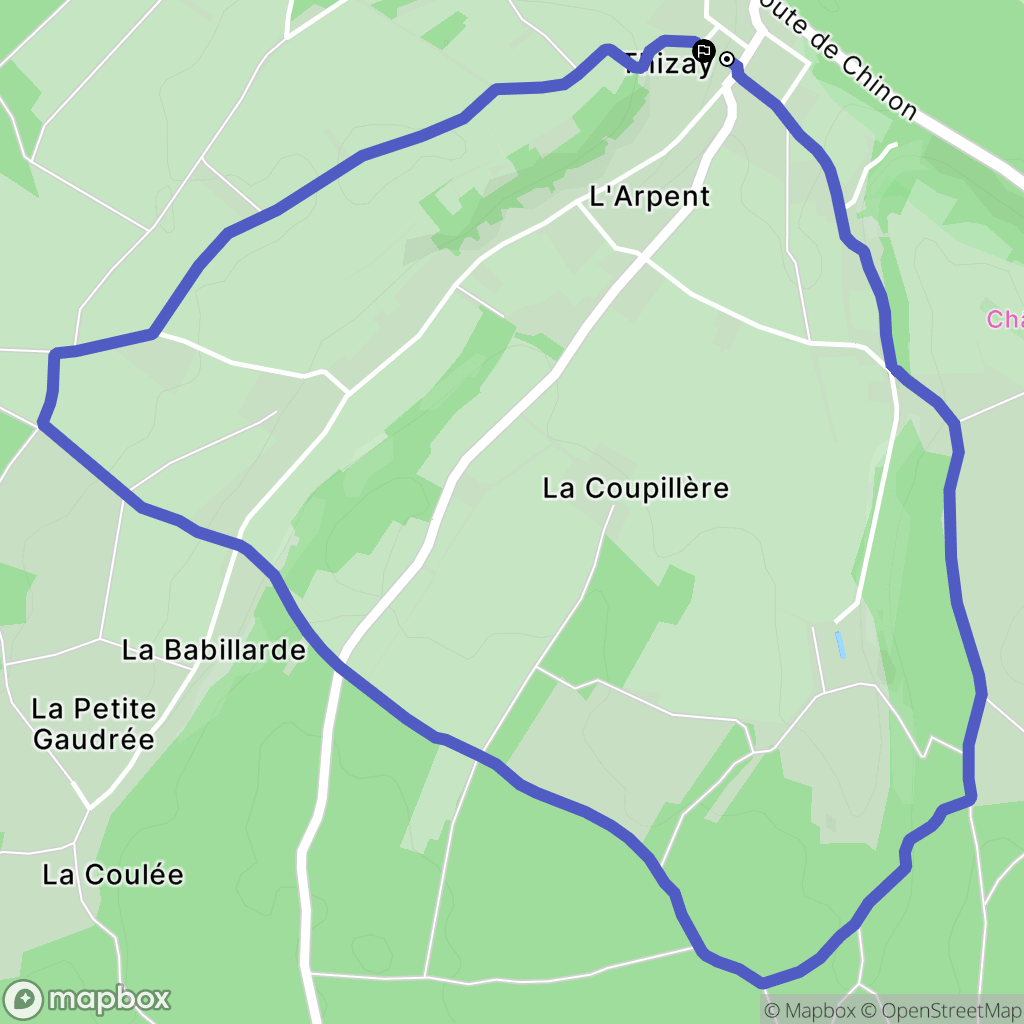 Thizay : carte du parcours de randonnée - France