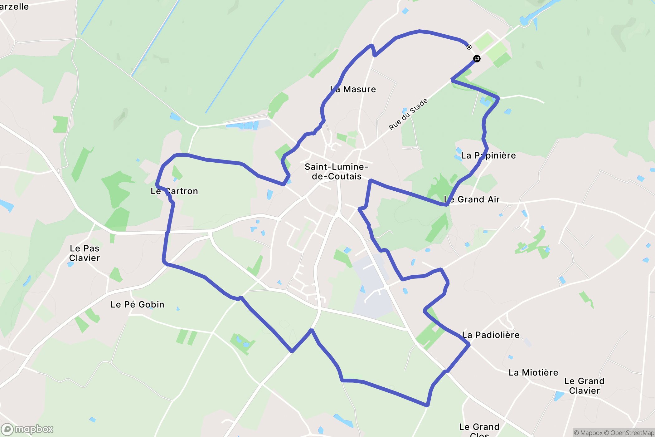 Saint-Lumine-de-Coutais : carte du parcours de randonnée - France
