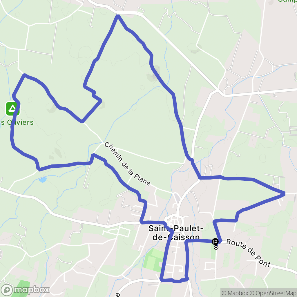 Saint-Paulet-de-Caisson : carte du parcours de randonnée - France