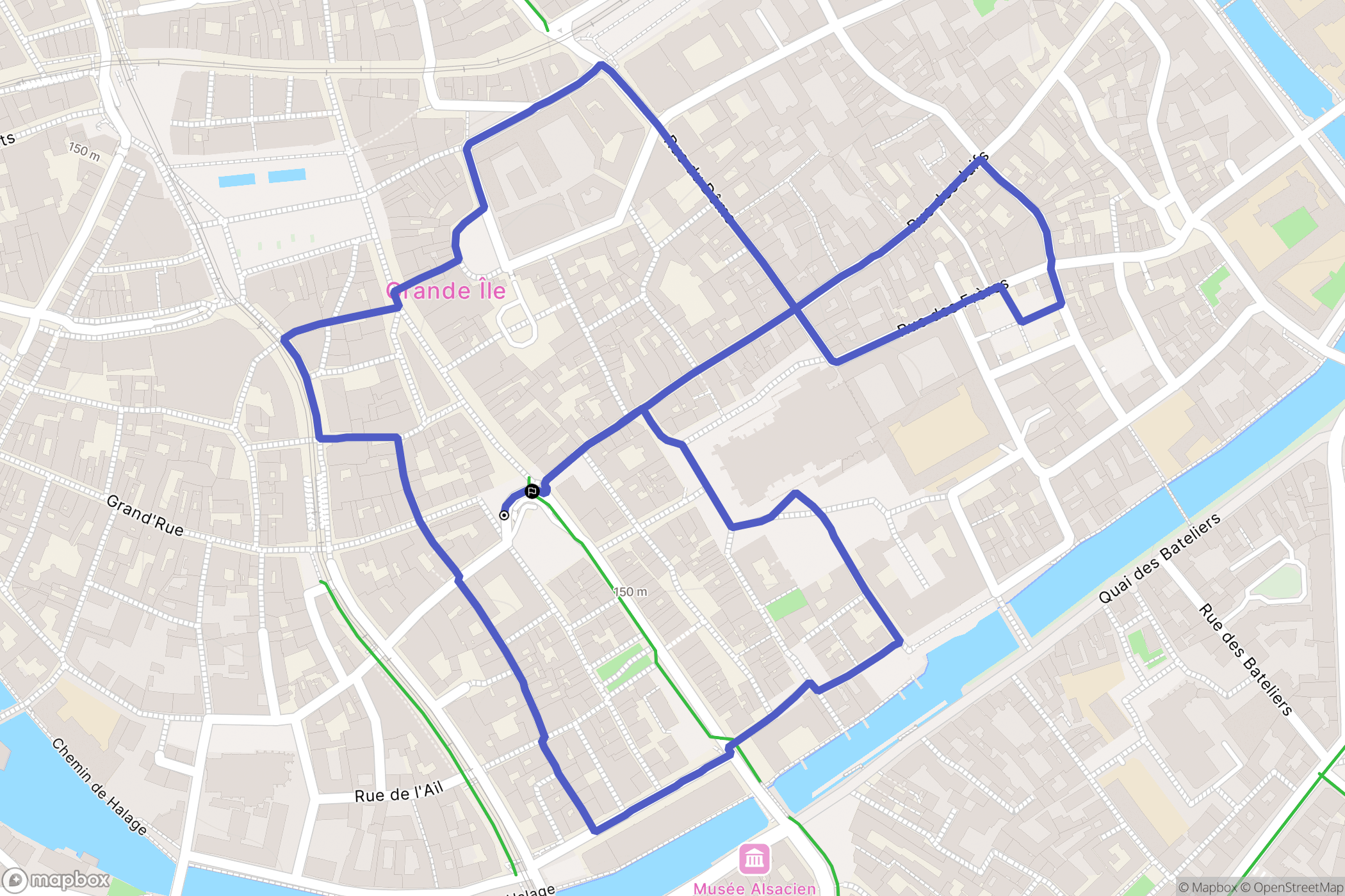 Strasbourg : carte du parcours de randonnée - France