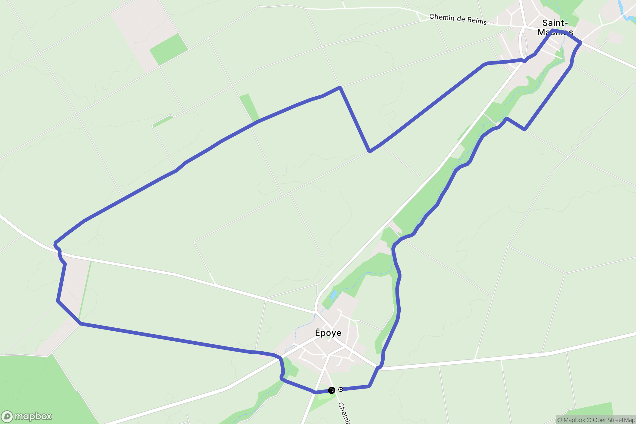 Époye : carte du parcours de randonnée - France