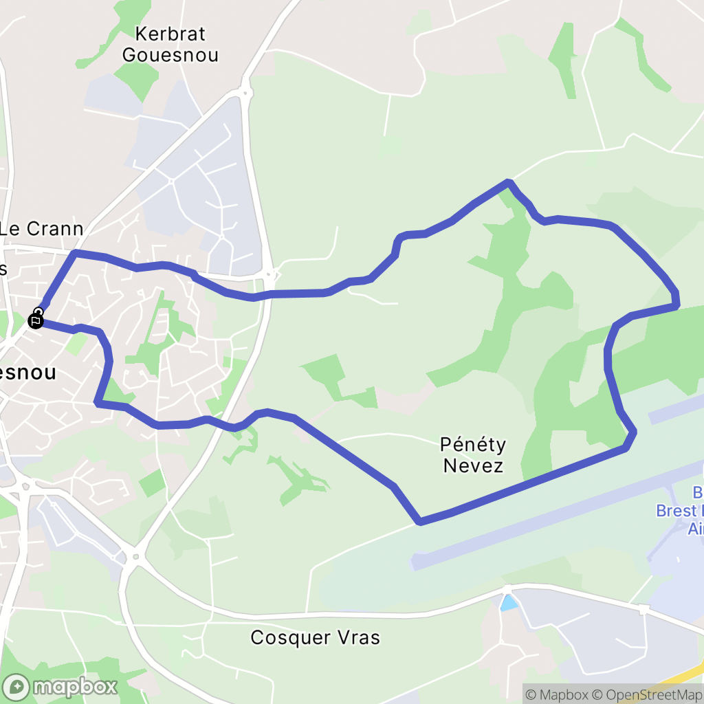 Gouesnou : carte du parcours de randonnée - France