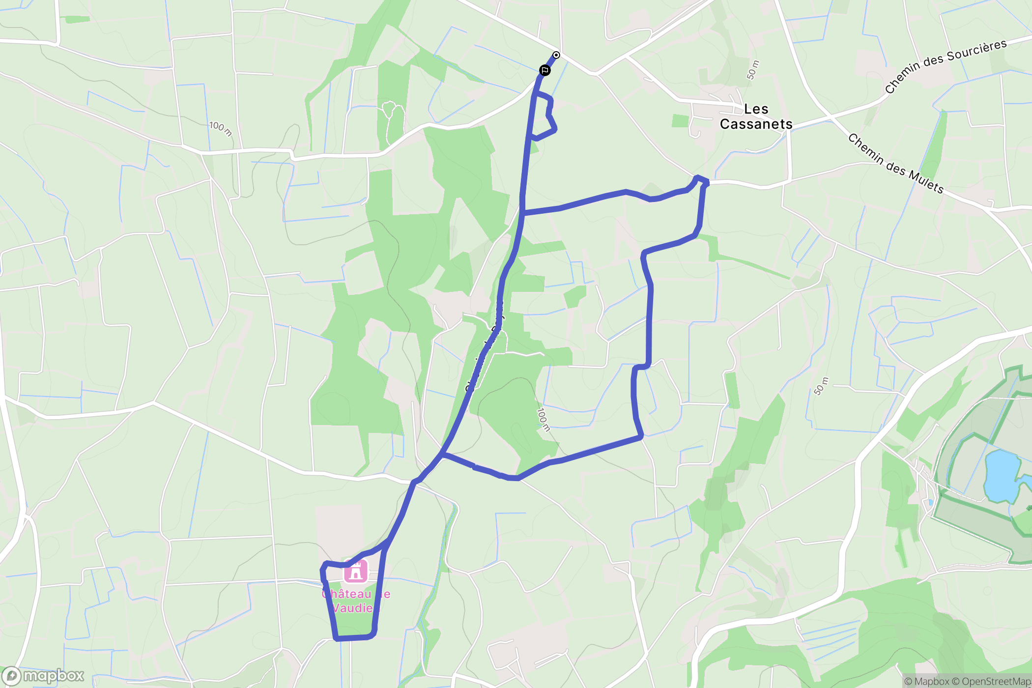 Courthézon : carte du parcours de randonnée - France