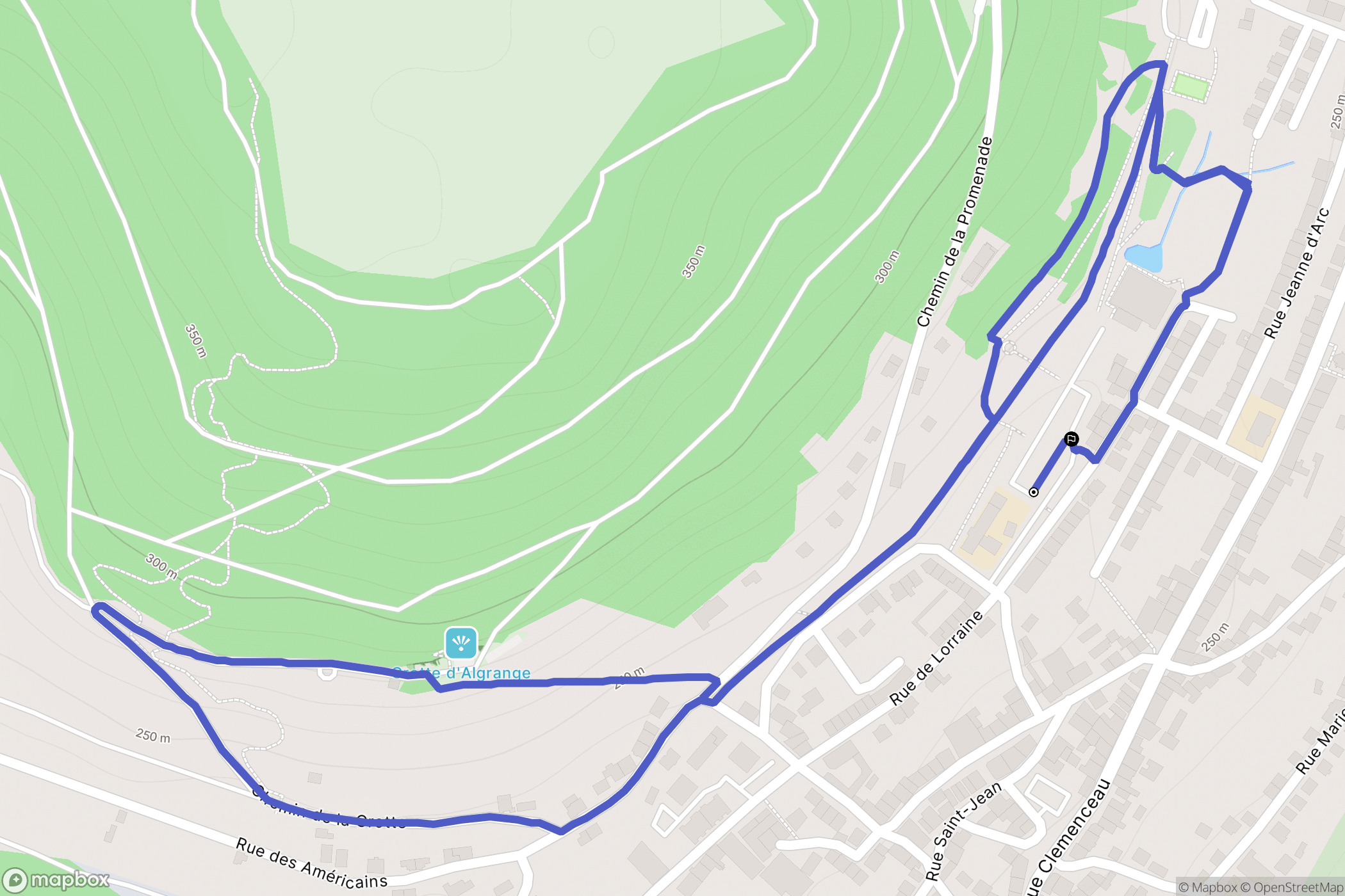 Algrange : carte du parcours de randonnée - France