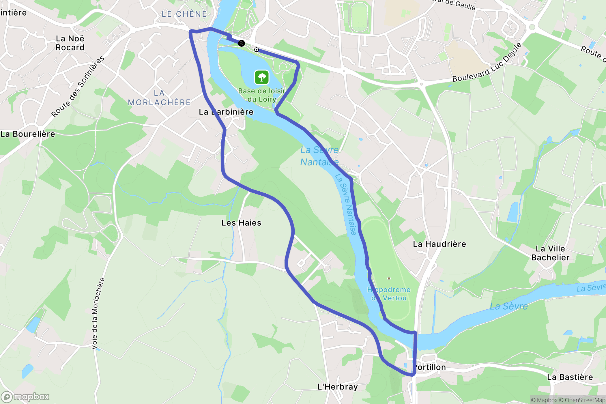 Vertou : carte du parcours de randonnée - France