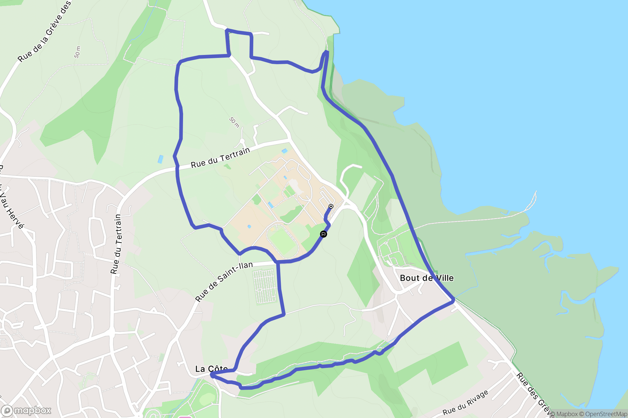 Langueux : carte du parcours de randonnée - France