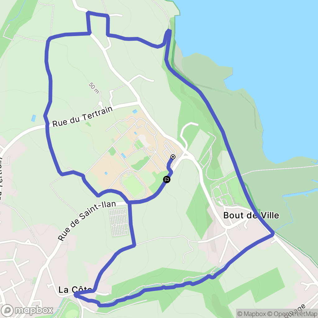 Langueux : carte du parcours de randonnée - France