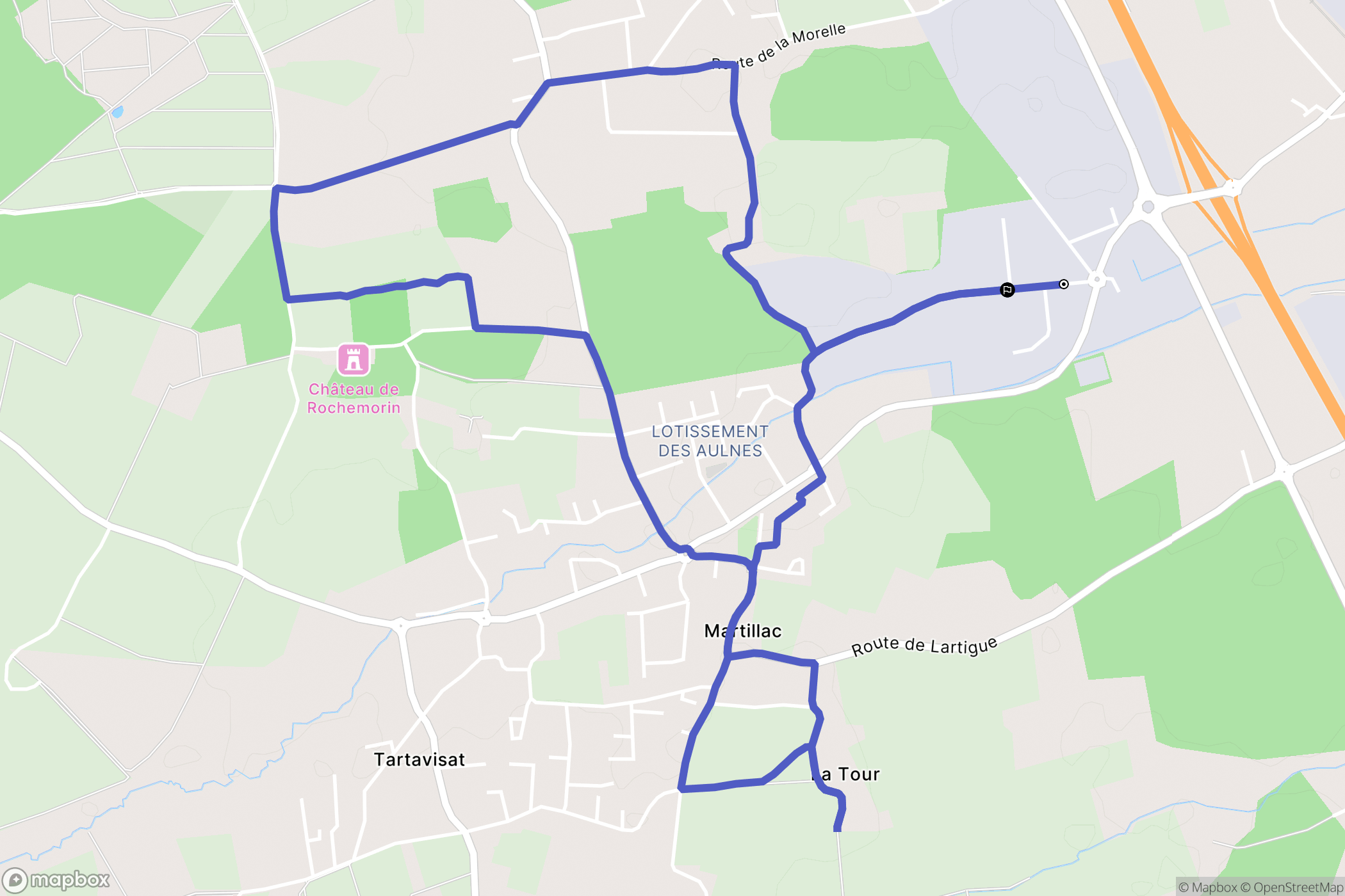 Martillac : carte du parcours de randonnée - France
