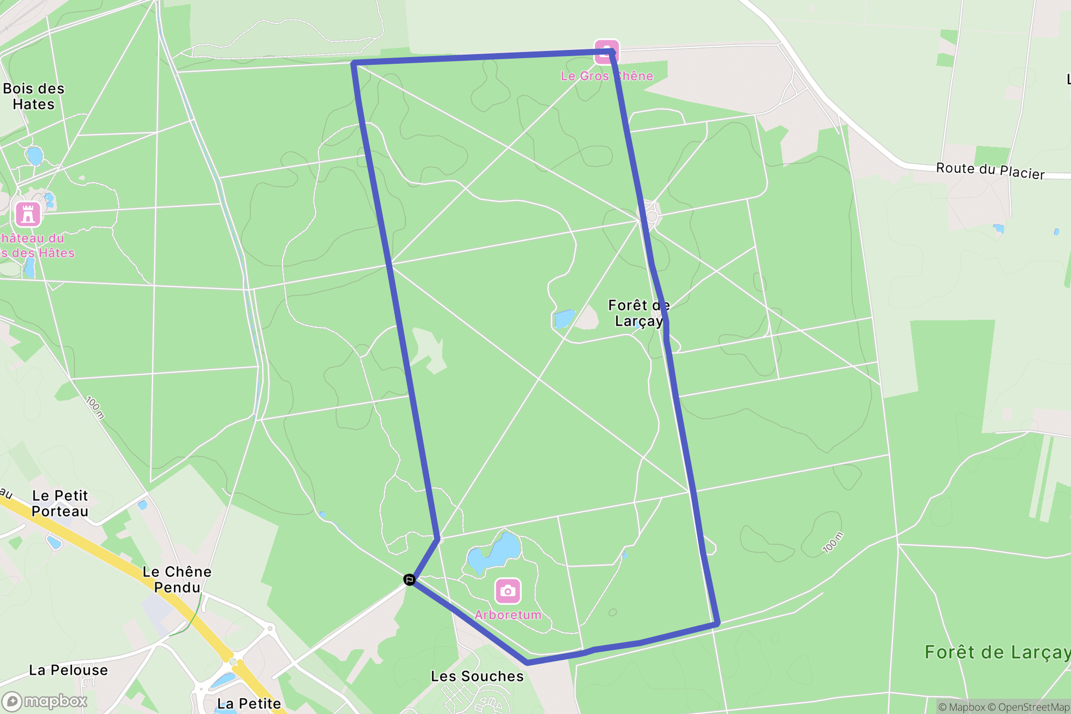 Larçay : carte du parcours de randonnée - France
