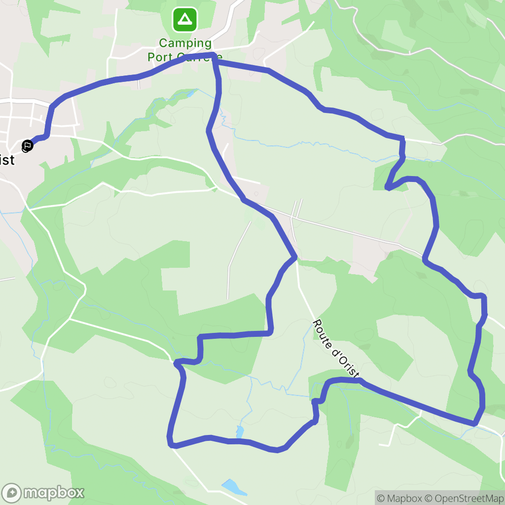 Orist : carte du parcours de randonnée - France