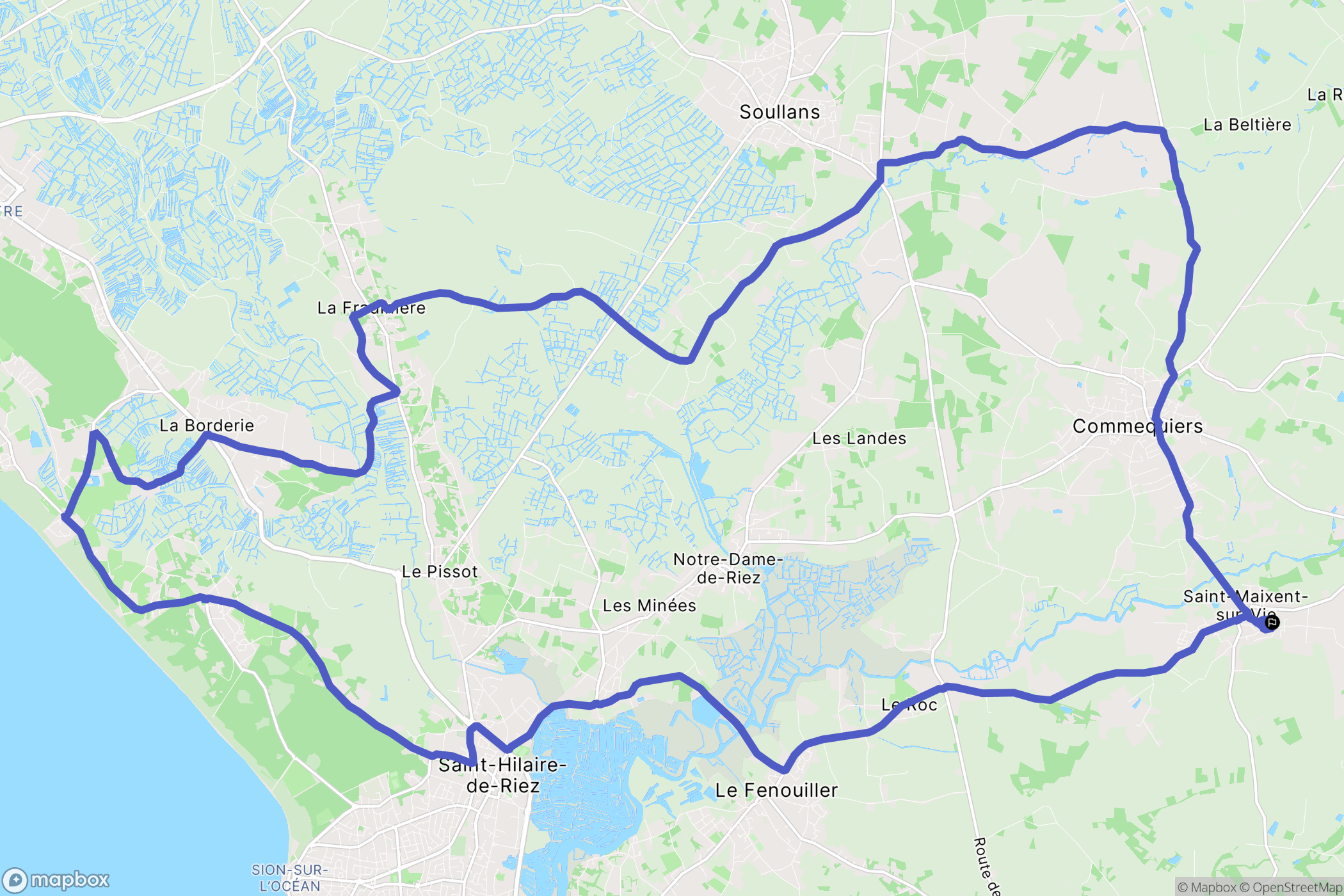 Saint Maixent : carte du parcours de randonnée - France