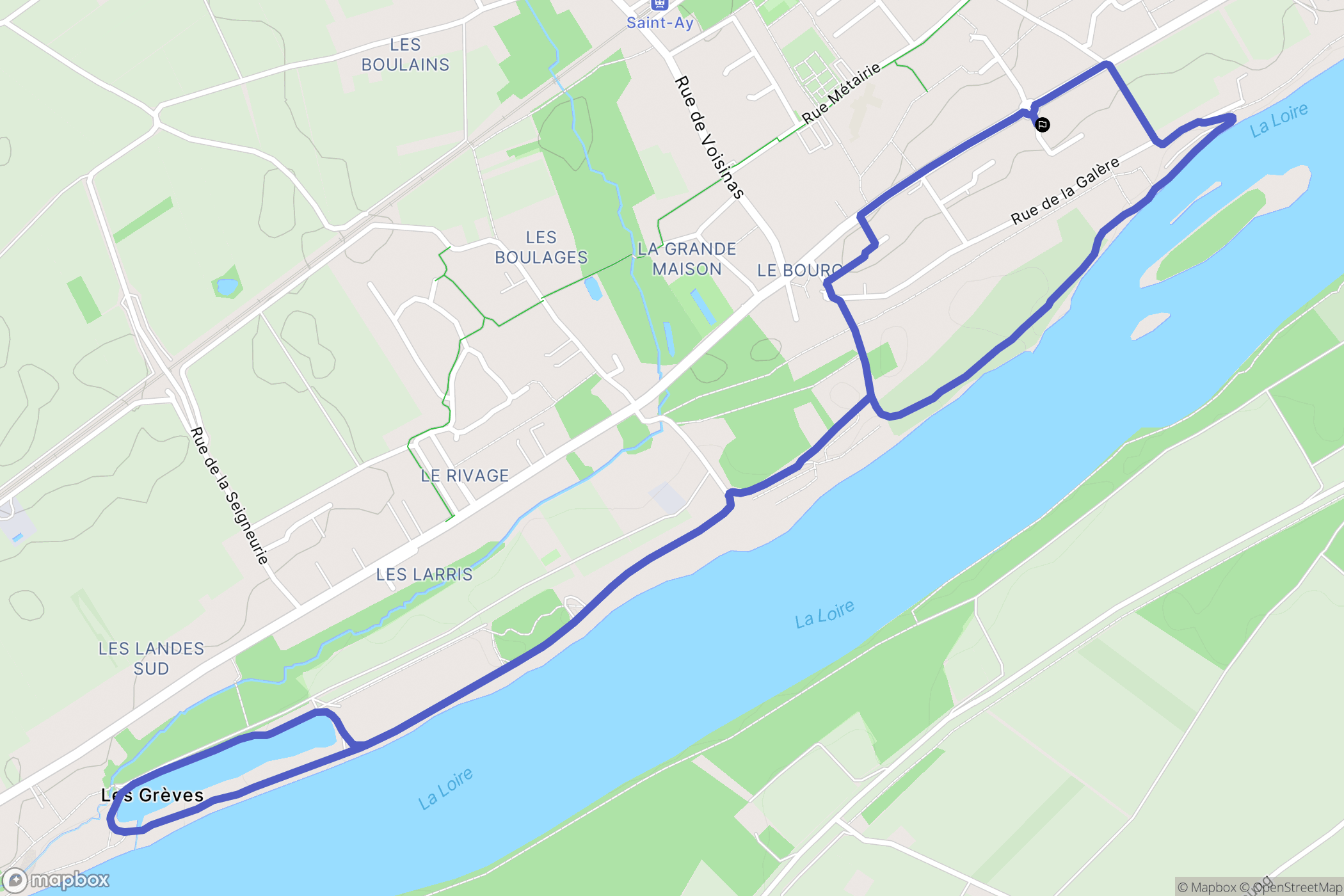 Saint-Ay : carte du parcours de randonnée - France