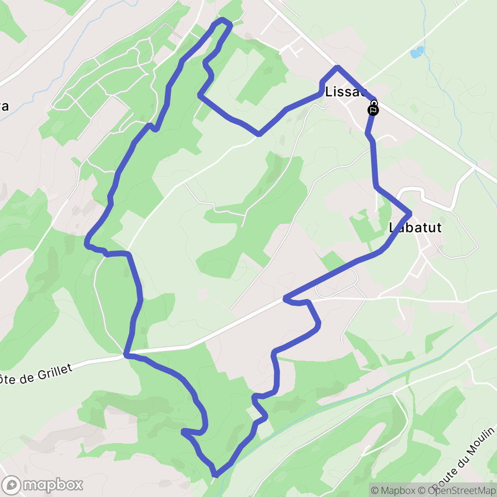 Lissac : carte du parcours de randonnée - France