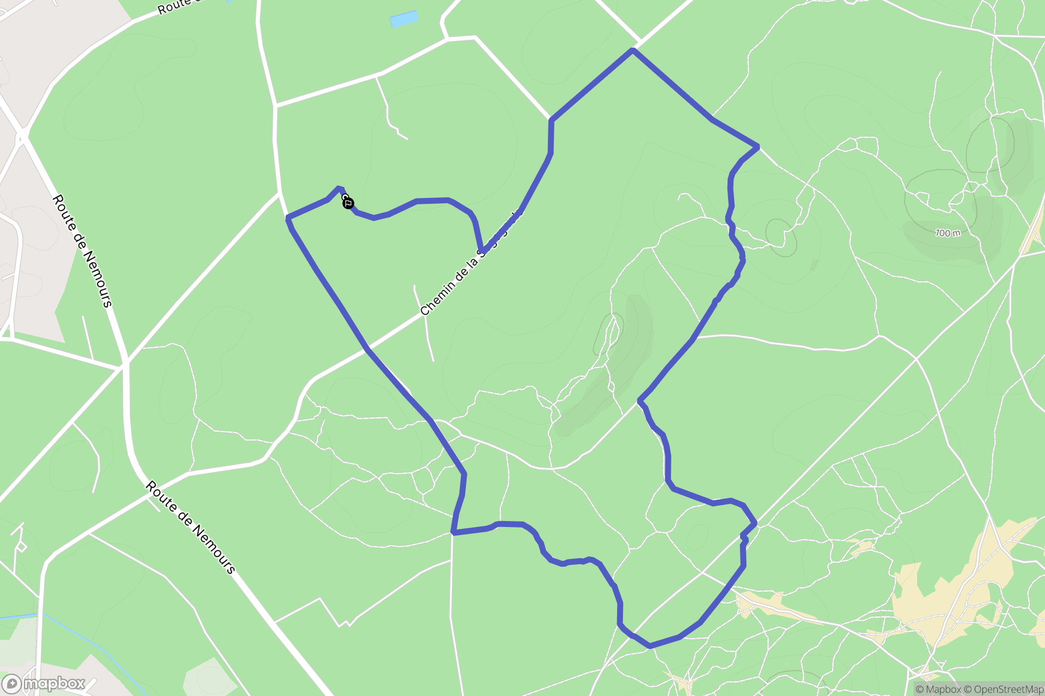 Noisy sur Ecole : carte du parcours de randonnée - France