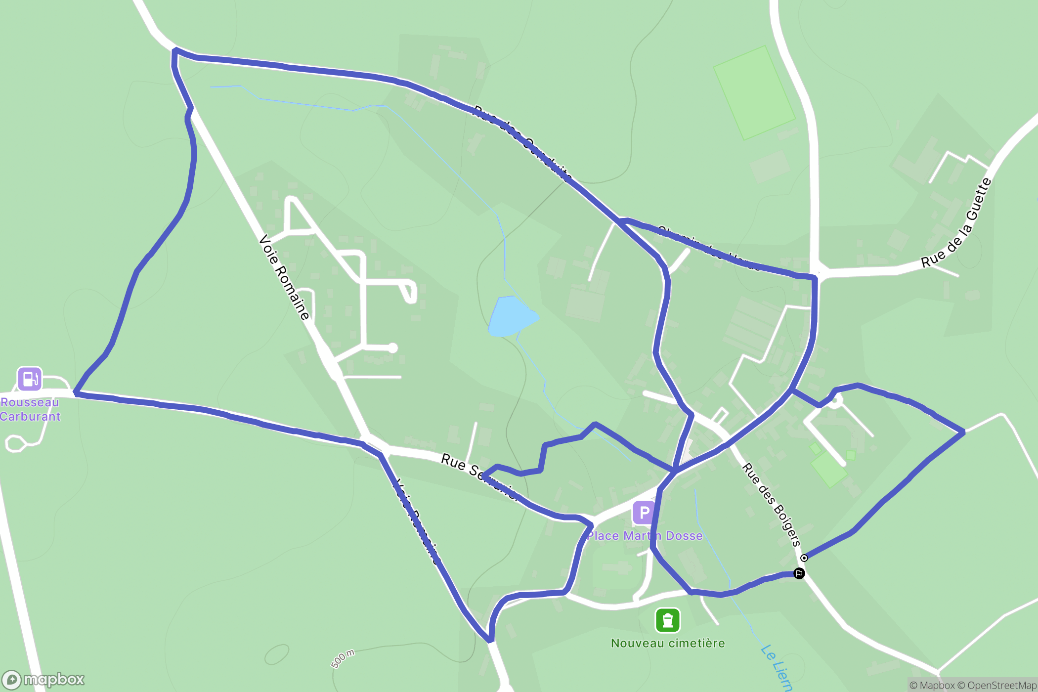 Liernais : carte du parcours de randonnée - France