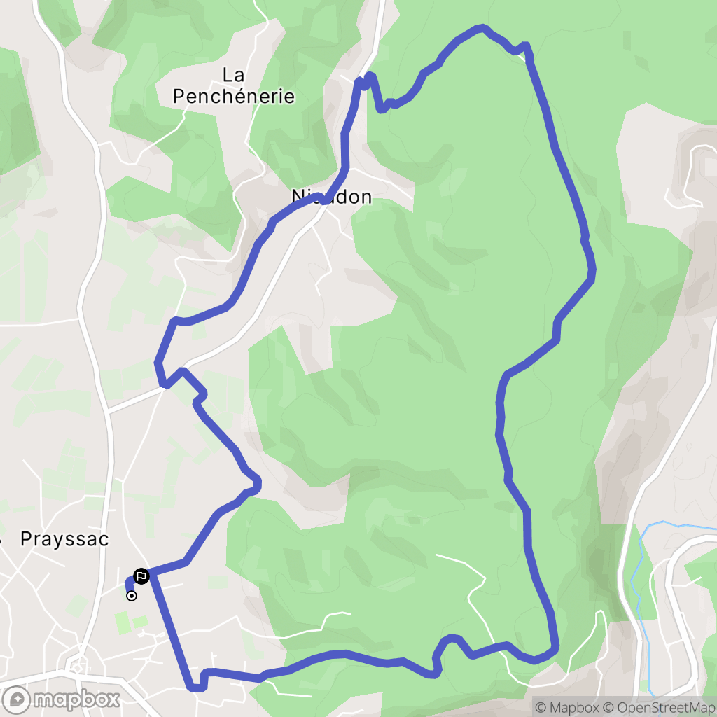 Prayssac : carte du parcours de randonnée - France