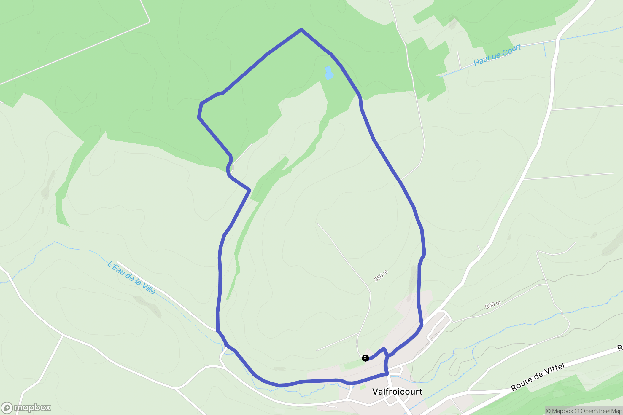 Valfroicourt : carte du parcours de randonnée - France
