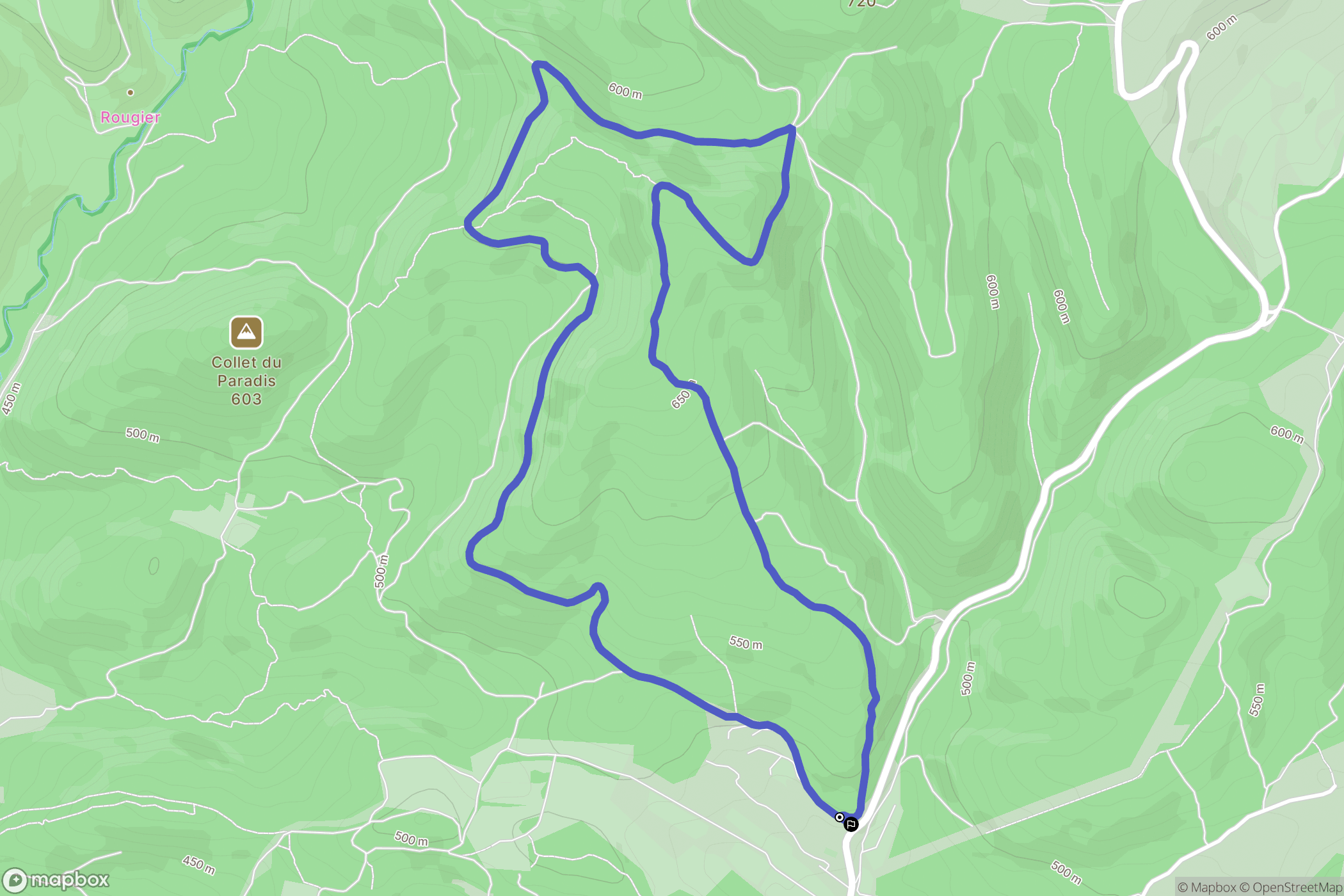 La Bastide-des-Jourdans : carte du parcours de randonnée - France