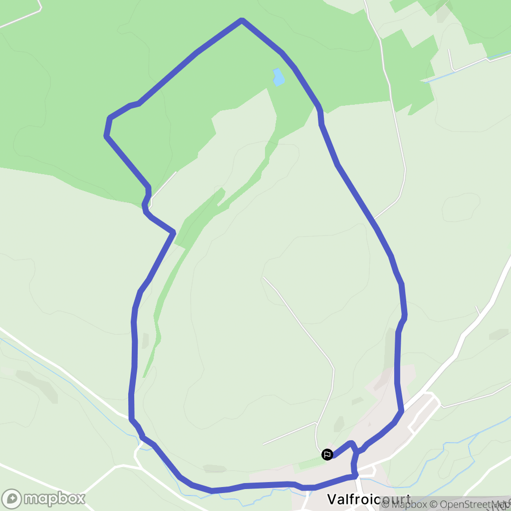 Valfroicourt : carte du parcours de randonnée - France