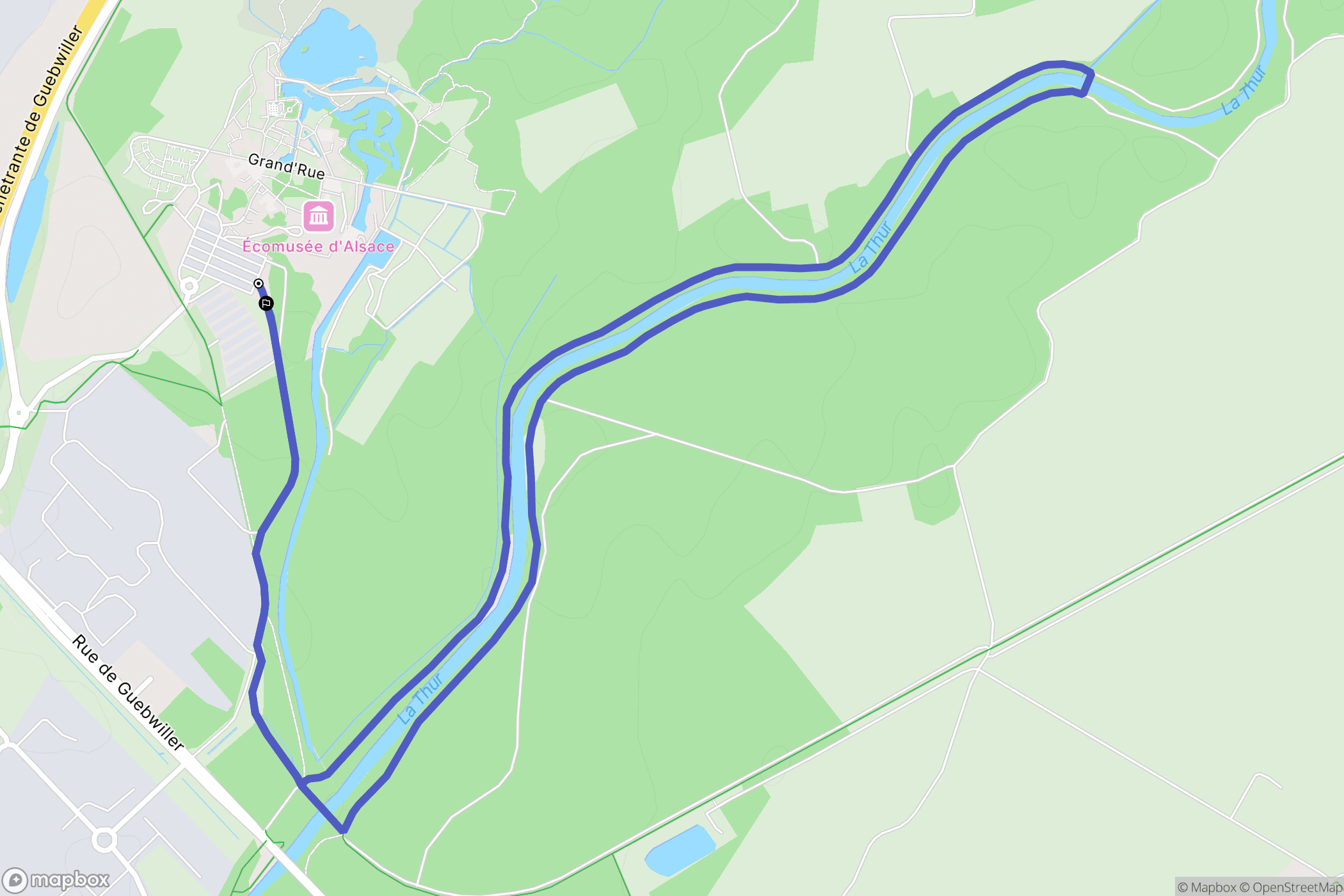 Ungersheim : carte du parcours de randonnée - France