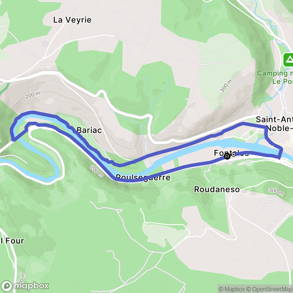 Saint-Antonin-Noble-Val : carte du parcours de randonnée - France