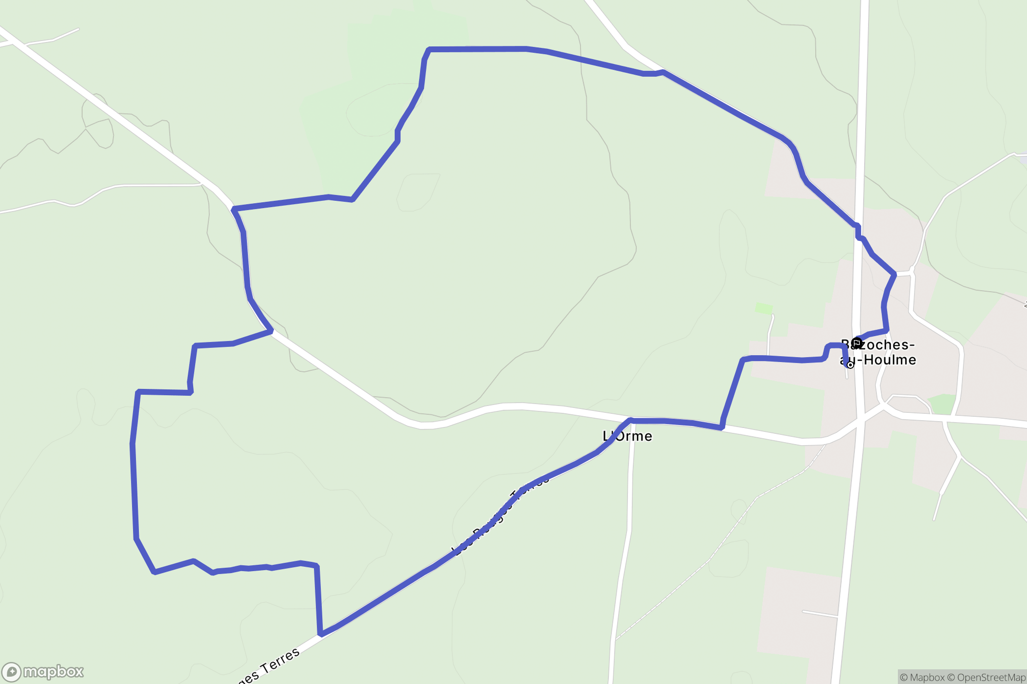 Bazoches-au-Houlme : carte du parcours de randonnée - France