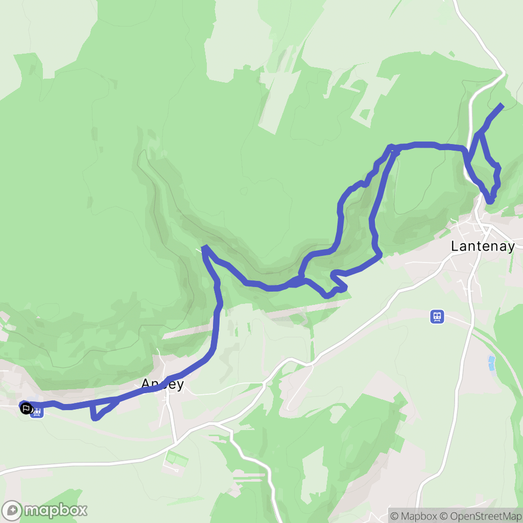Mâlain : carte du parcours de randonnée - France