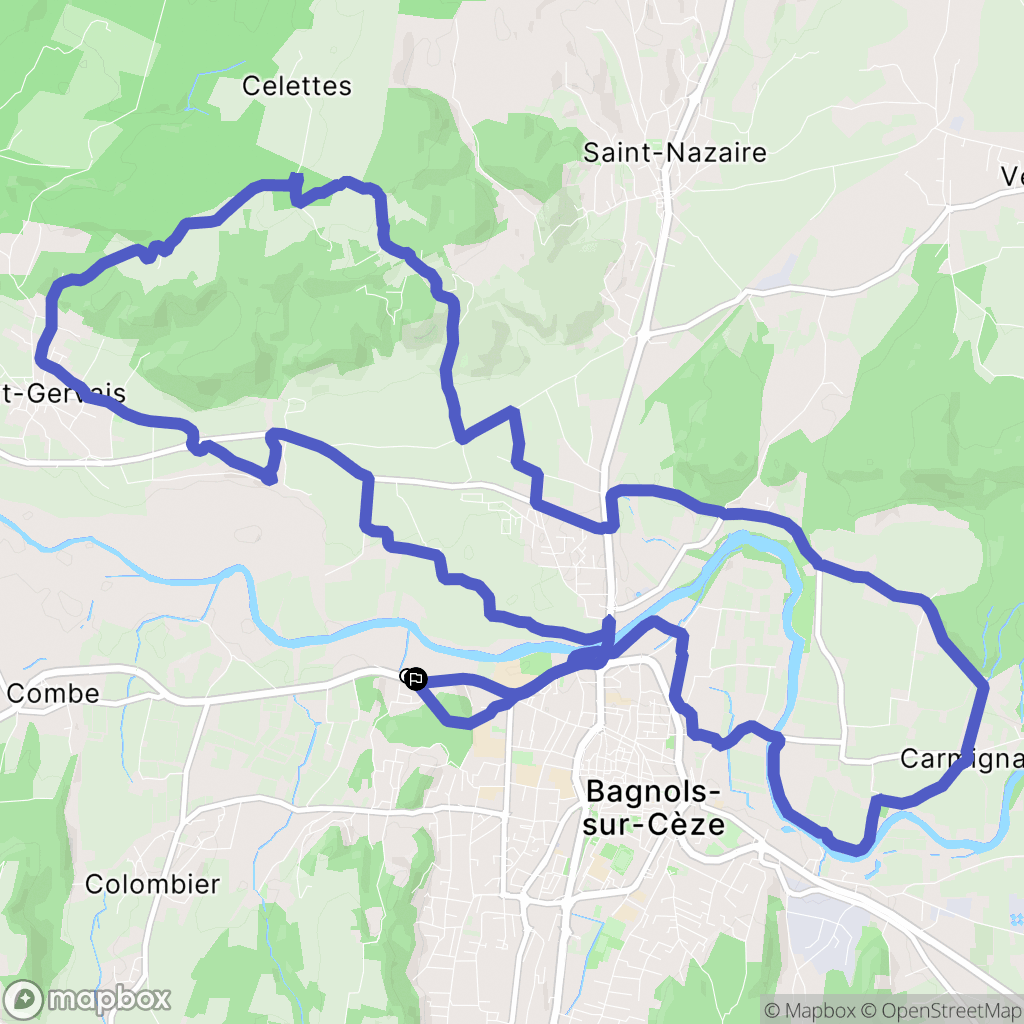 Bagnols-sur-Cèze : carte du parcours de randonnée - France