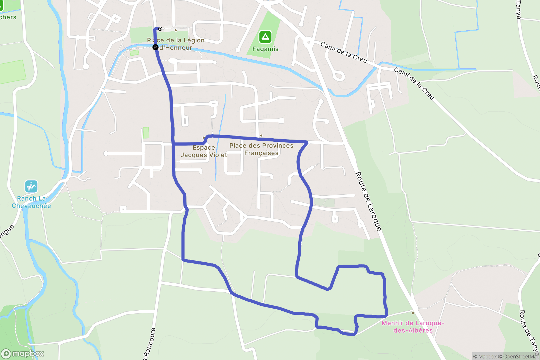 Saint-Génis-des-Fontaines : carte du parcours de randonnée - France