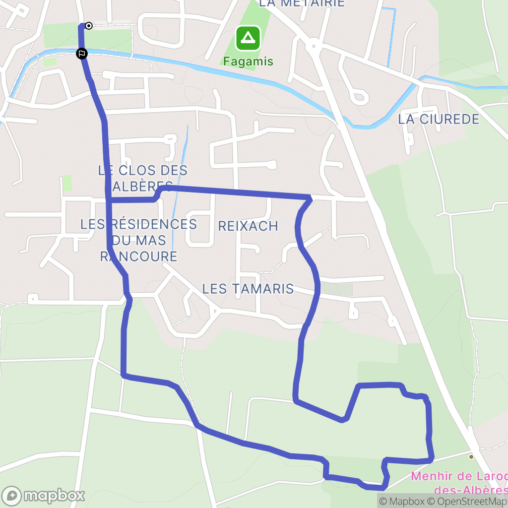 Saint-Génis-des-Fontaines : carte du parcours de randonnée - France
