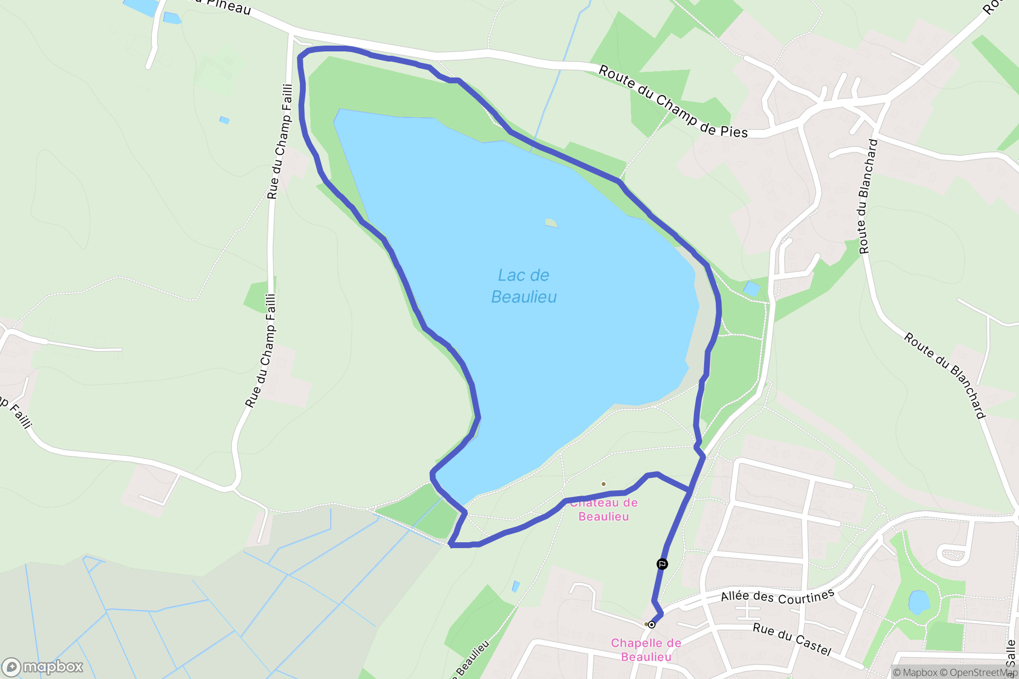 Couëron : carte du parcours de randonnée - France