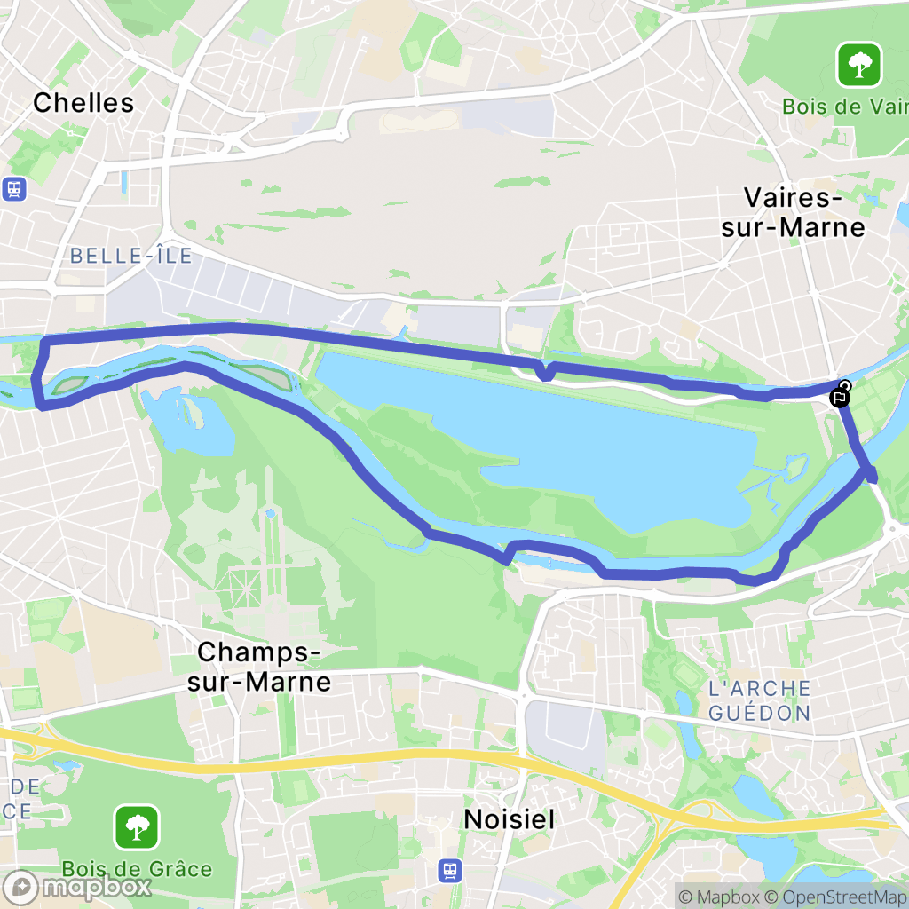 Vaires-sur-Marne : carte du parcours de randonnée - France