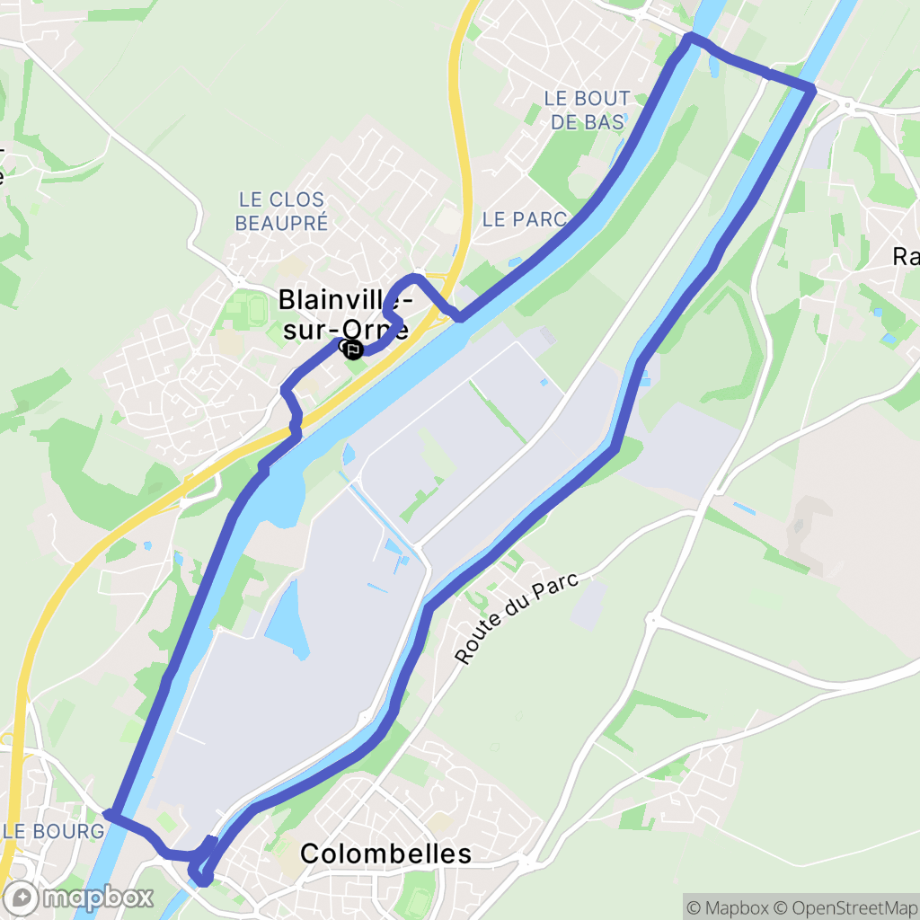 Blainville-sur-Orne : carte du parcours de randonnée - France