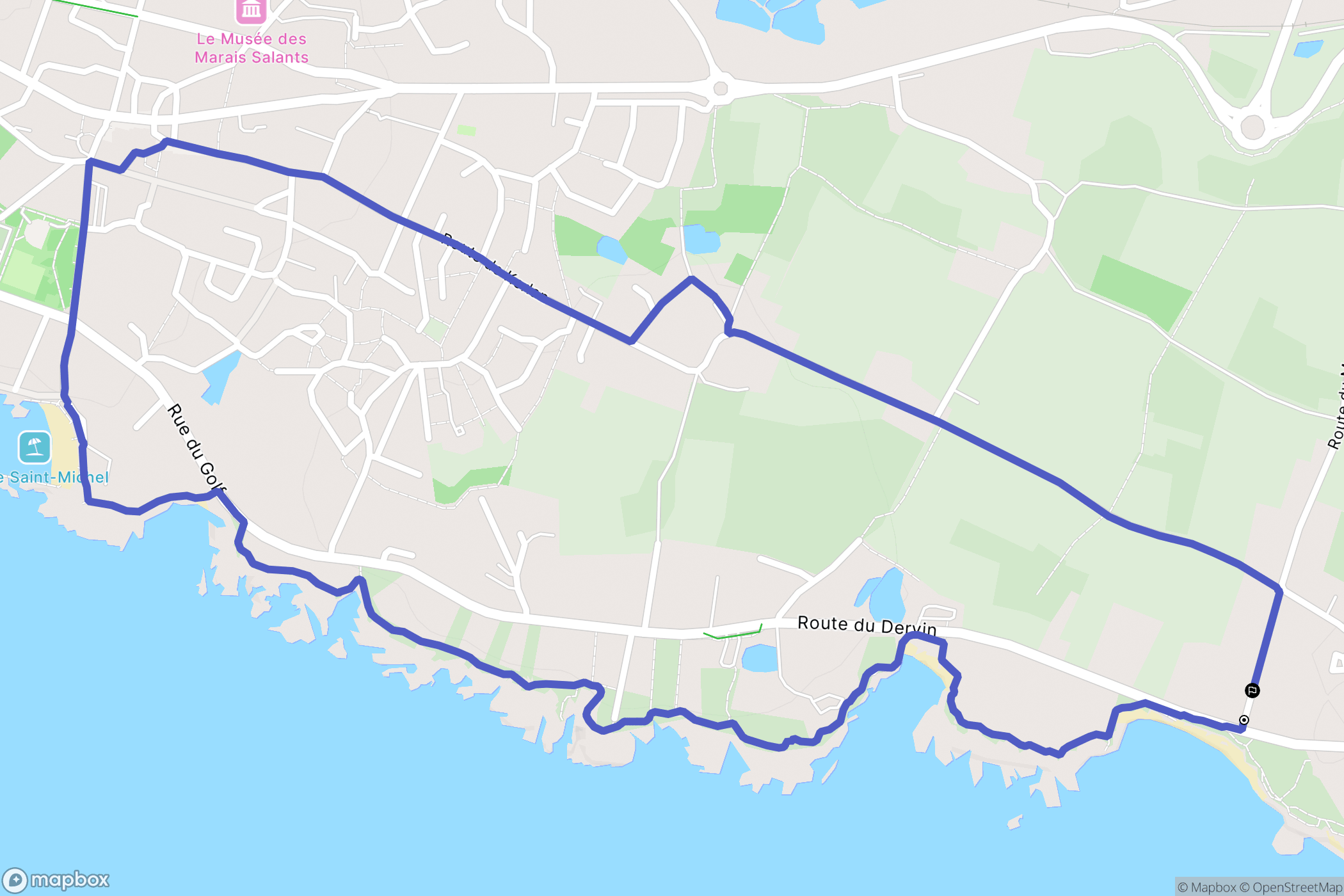 Batz-sur-Mer : carte du parcours de randonnée - France