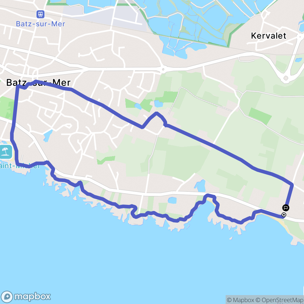Batz-sur-Mer : carte du parcours de randonnée - France