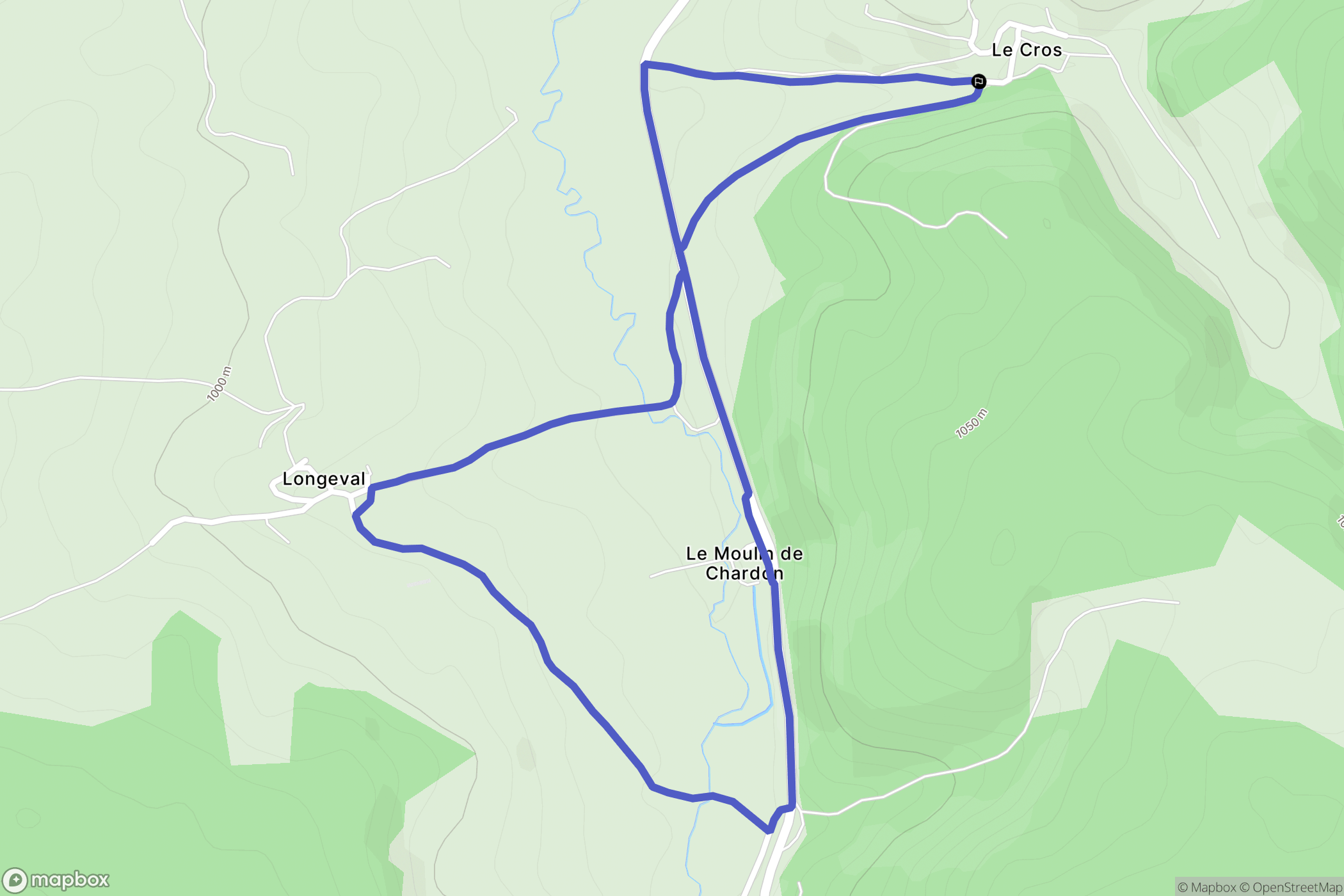 Saugues : carte du parcours de randonnée - France