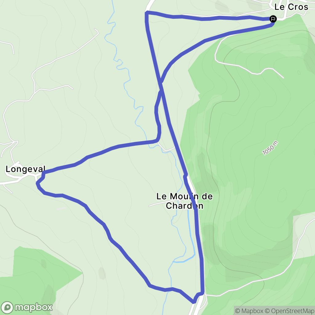 Saugues : carte du parcours de randonnée - France