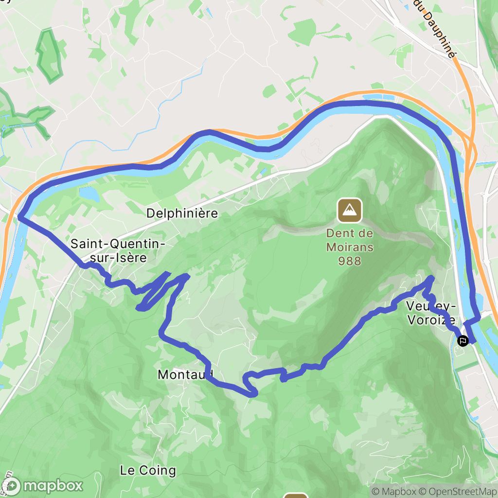 Veurey-Voroize : carte du parcours de randonnée - France