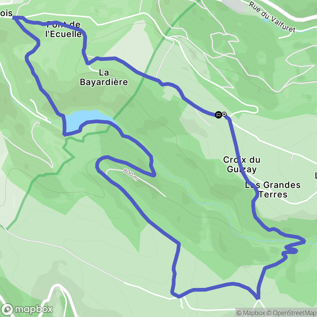 Planfoy : carte du parcours de randonnée - France