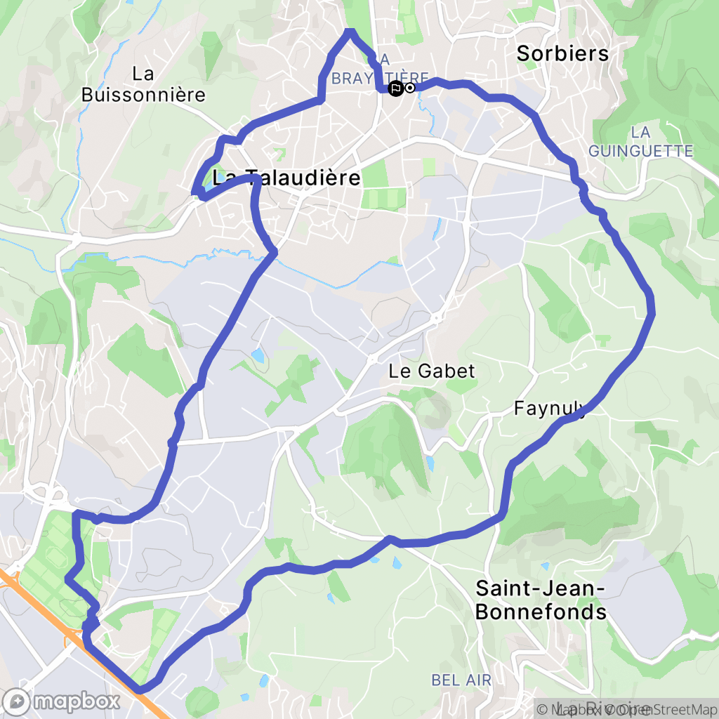 Sorbiers : carte du parcours de randonnée - France