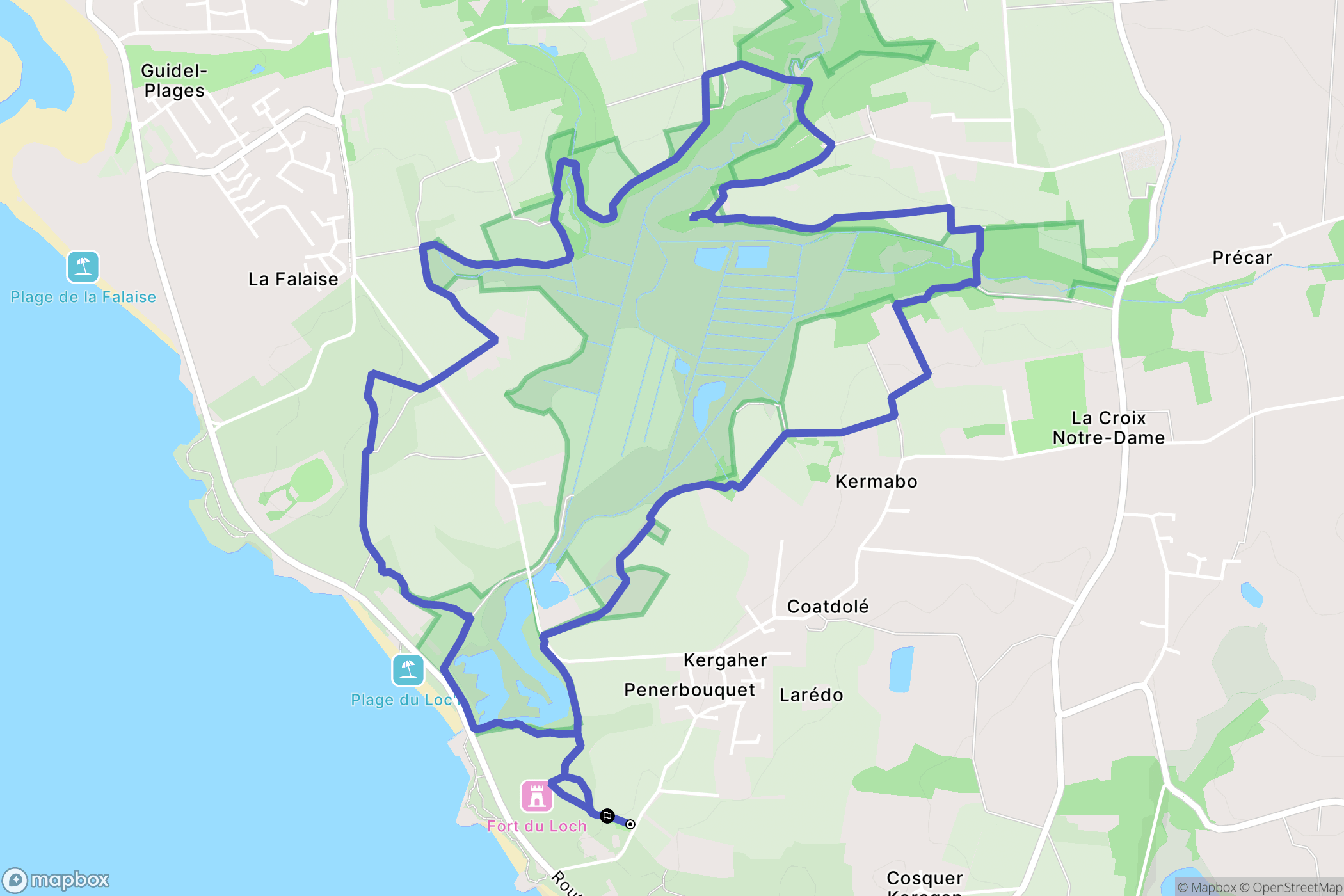 Guidel : carte du parcours de randonnée - France