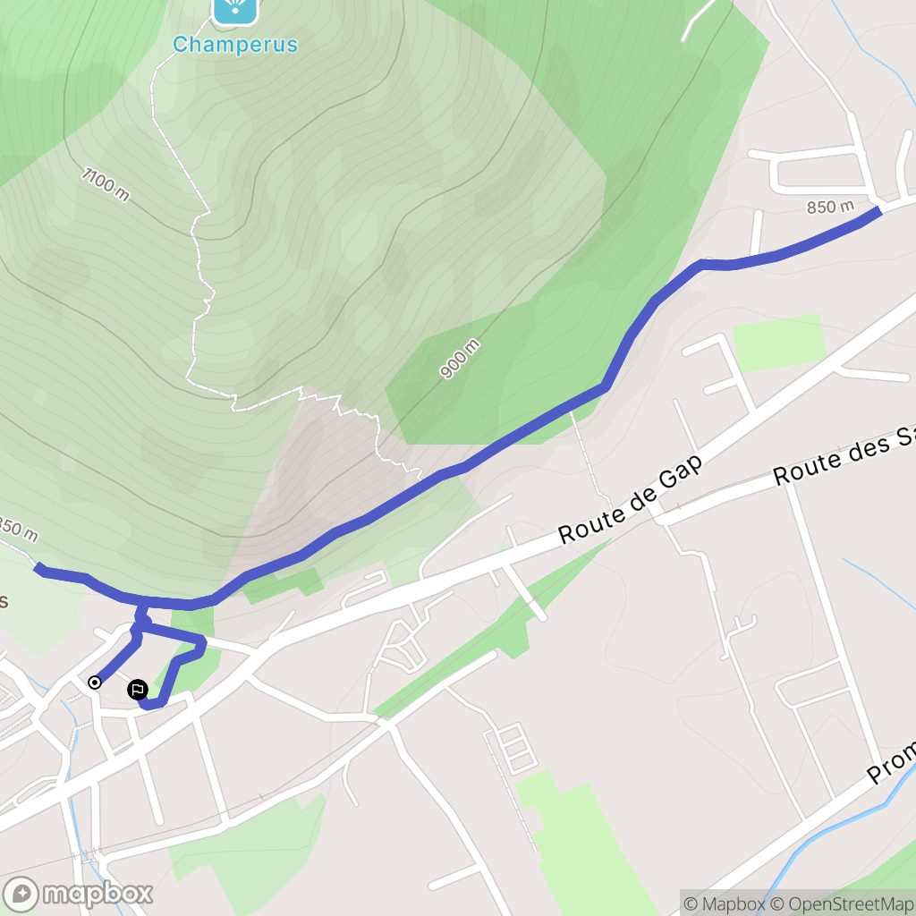 Veynes : carte du parcours de randonnée - France