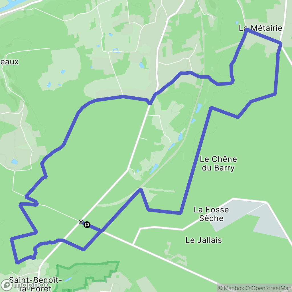 Saint-Benoît-la-Forêt : carte du parcours de randonnée - France