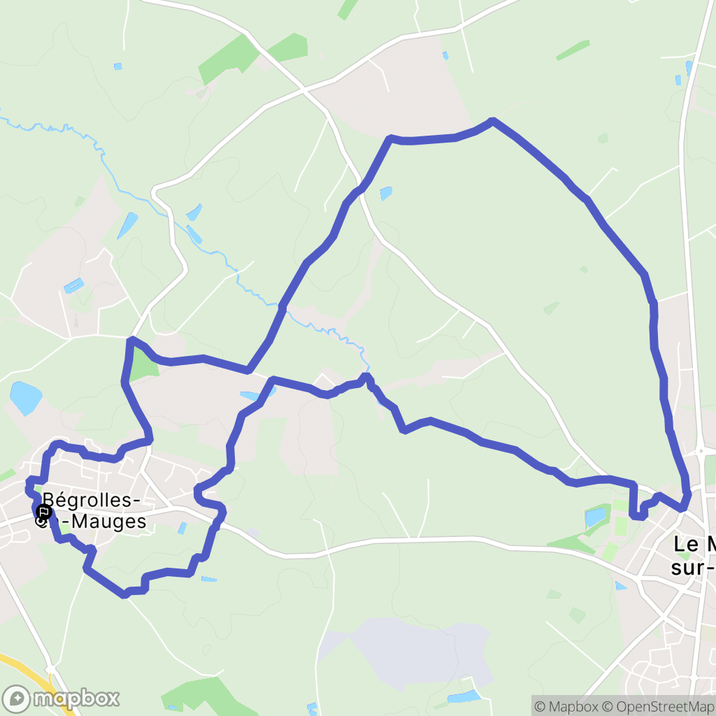 Bégrolles-en-Mauges : carte du parcours de randonnée - France