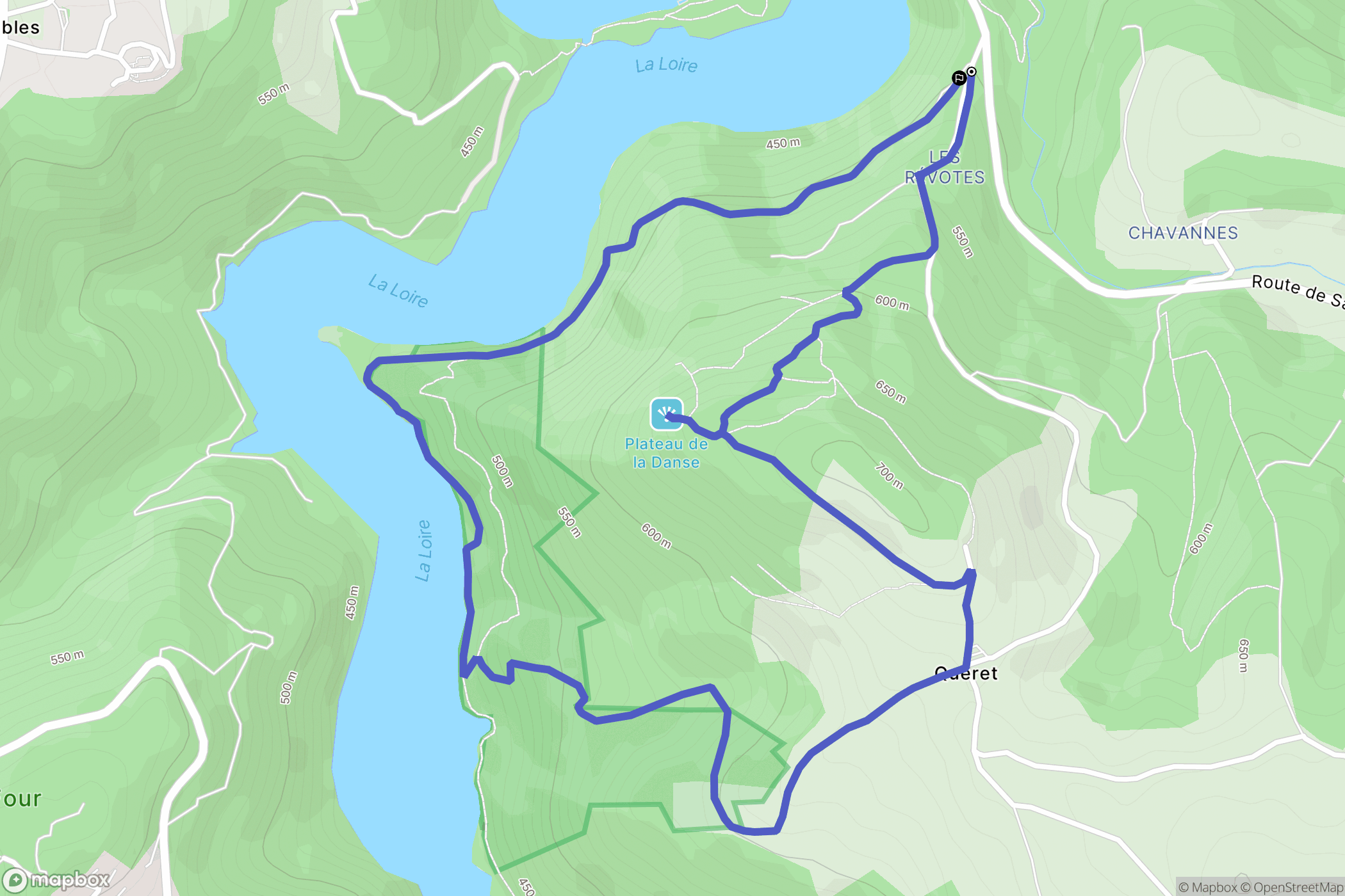 Saint-Étienne : carte du parcours de randonnée - France